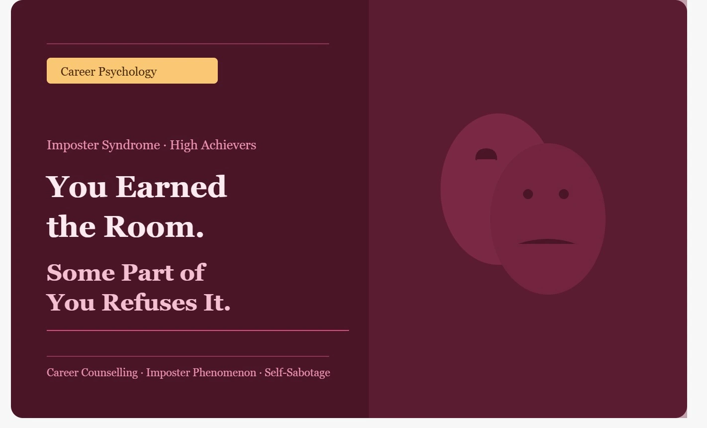 "Imposter syndrome competent unconvinced — evidence cards of achievement, career counselling blog on high achiever self-doubt"